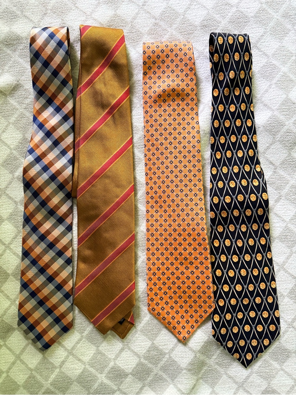 Men's Orange and Blue Necktie Set